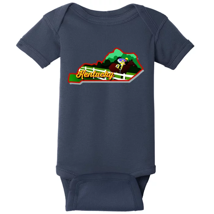 Kentucky Cartoon State Illustration Baby Bodysuit