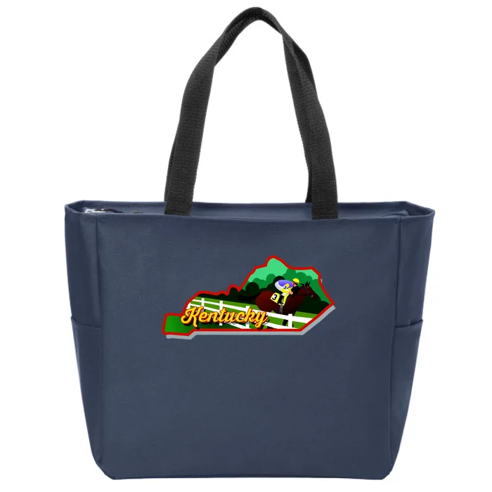 Kentucky Cartoon State Illustration Zip Tote Bag