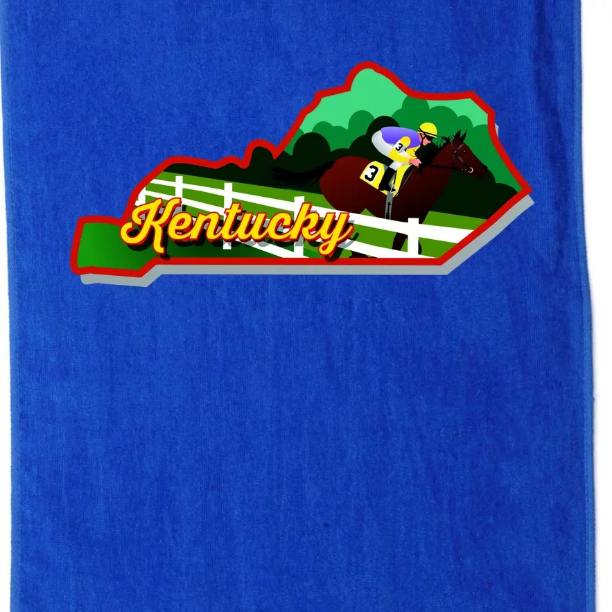 Kentucky Cartoon State Illustration Platinum Collection Golf Towel