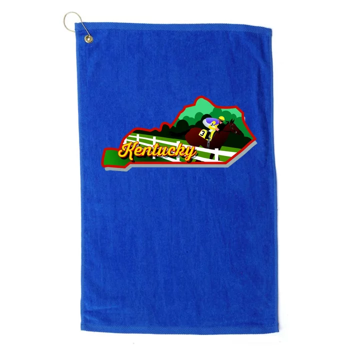 Kentucky Cartoon State Illustration Platinum Collection Golf Towel