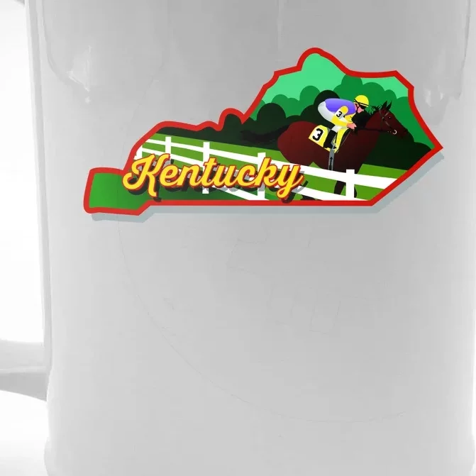 Kentucky Cartoon State Illustration Front & Back Beer Stein