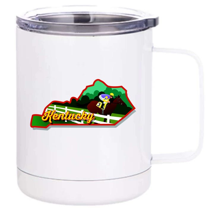 Kentucky Cartoon State Illustration Front & Back 12oz Stainless Steel Tumbler Cup