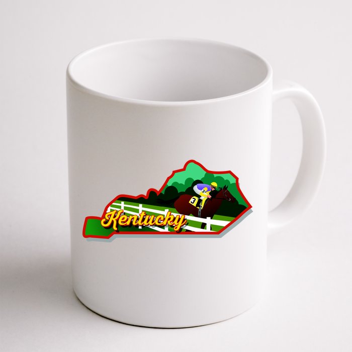 Kentucky Cartoon State Illustration Front & Back Coffee Mug