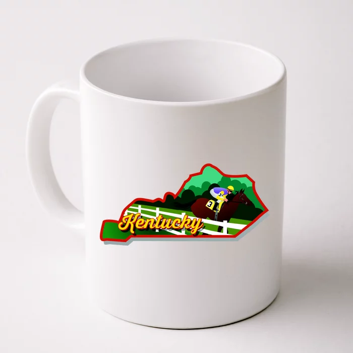 Kentucky Cartoon State Illustration Front & Back Coffee Mug