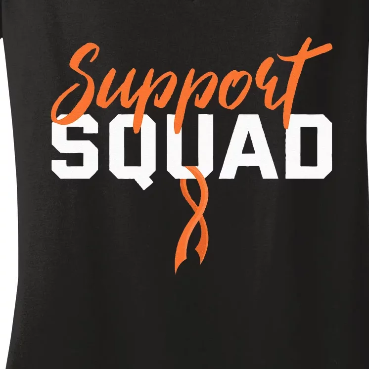 Kidney Cancer Support Squad Women's V-Neck T-Shirt