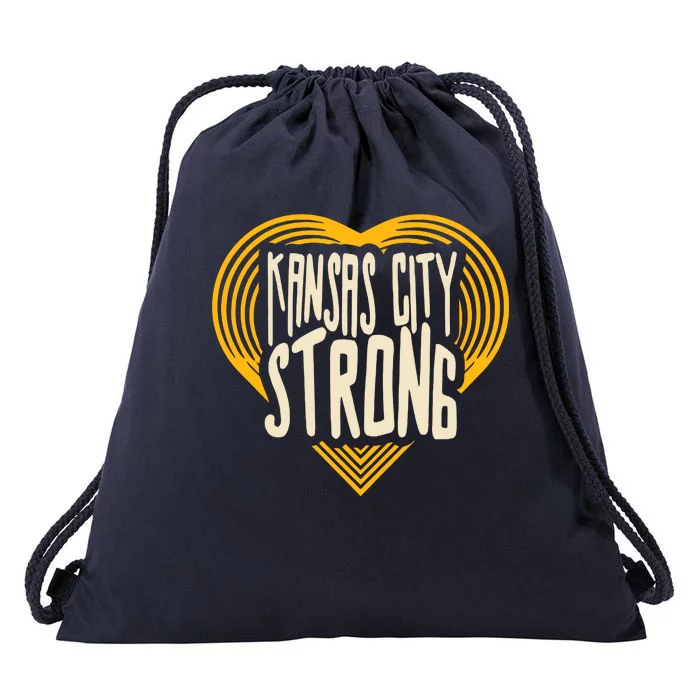 Kansas City Strong Heart Awareness Drawstring Bag