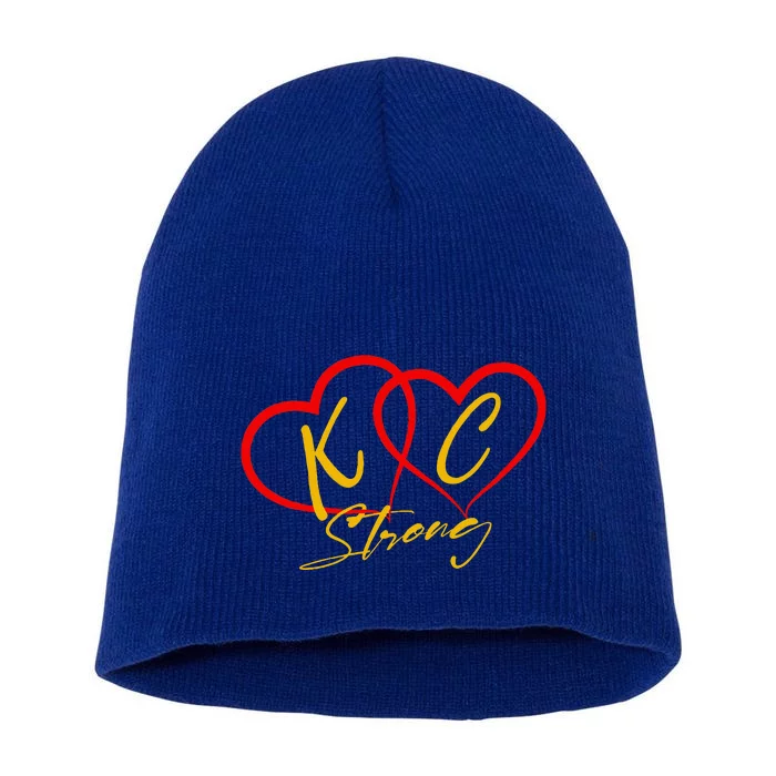 Kansas City Strong Heart Short Acrylic Beanie