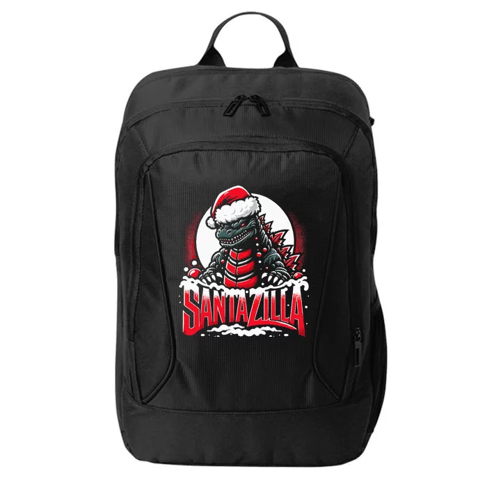 Kaiju Christmas Santazilla Japanese Monster Dinosaur City Backpack