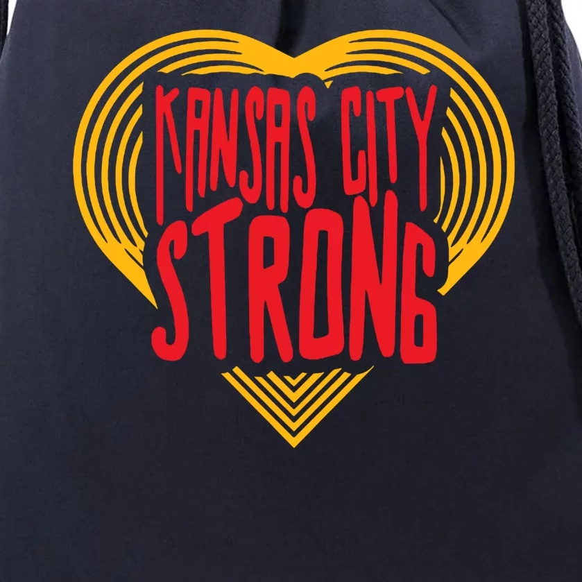 Kansas City Strong Heart Drawstring Bag