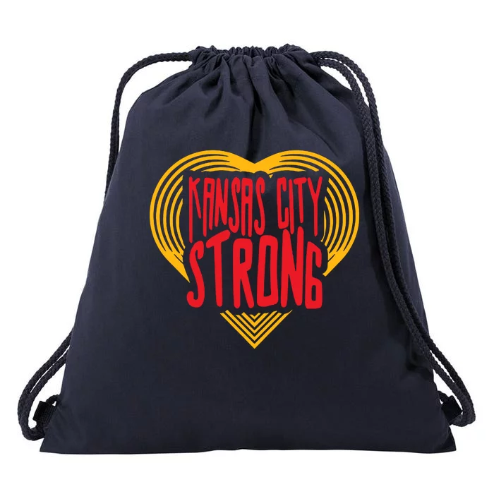 Kansas City Strong Heart Drawstring Bag