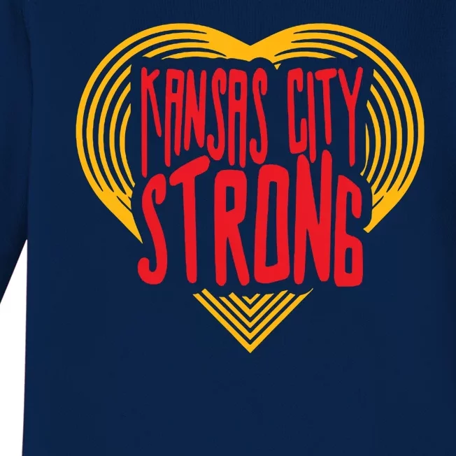 Kansas City Strong Heart Baby Long Sleeve Bodysuit