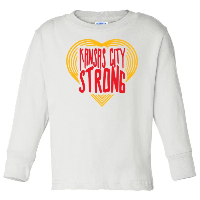 Kansas City Strong Heart Toddler Long Sleeve Shirt