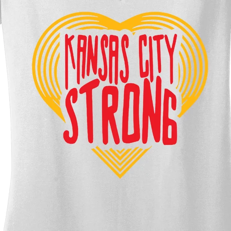 Kansas City Strong Heart Women's V-Neck T-Shirt