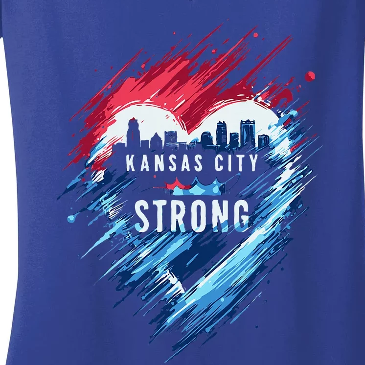 Kansas City Strong Kc Strong Women's V-Neck T-Shirt