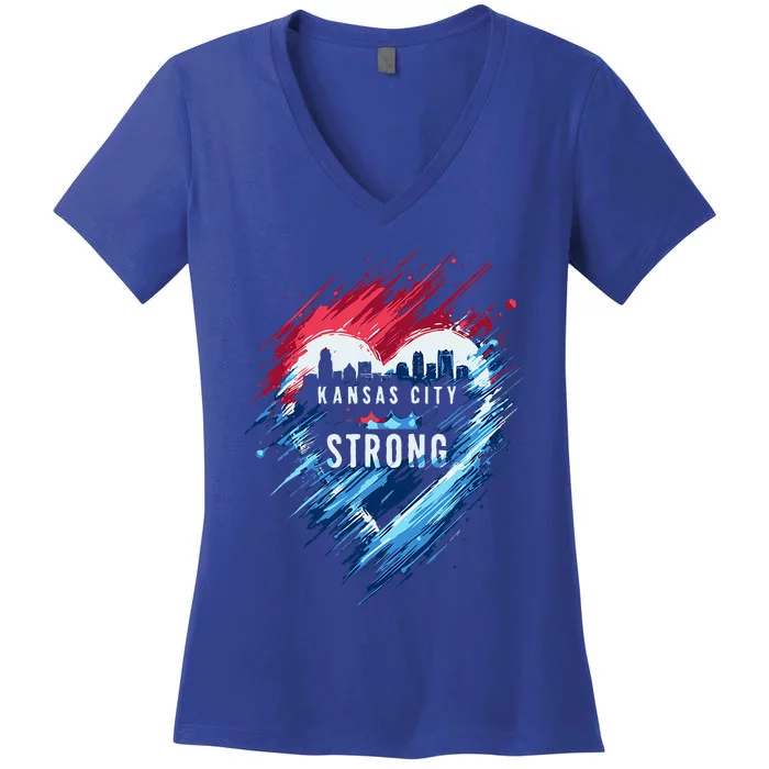 Kansas City Strong Kc Strong Women's V-Neck T-Shirt