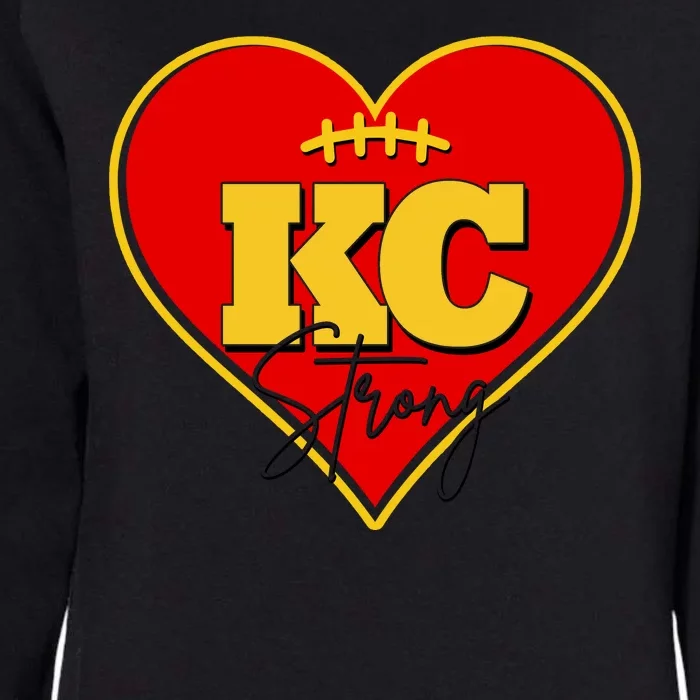 Kansas City Strong Football Heart Awareness Womens California Wash Sweatshirt