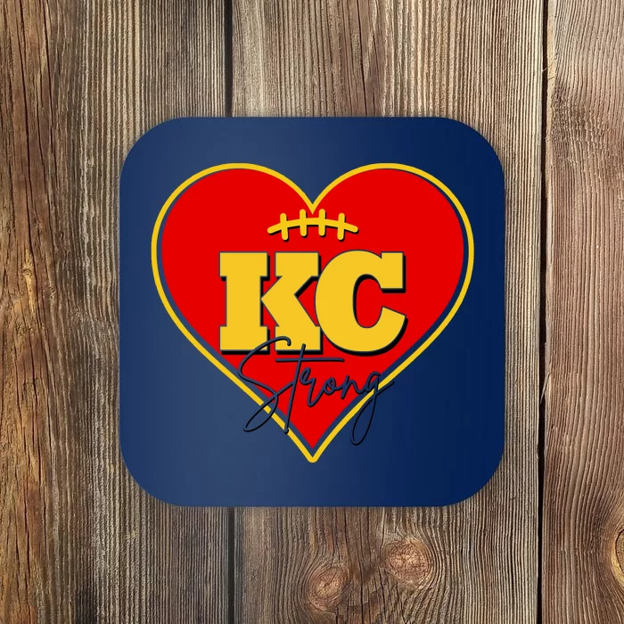 Kansas City Strong Football Heart Awareness Coaster