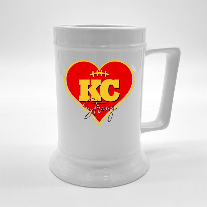 Kansas City Strong Football Heart Awareness Front & Back Beer Stein