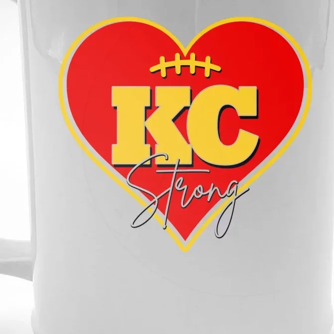 Kansas City Strong Football Heart Awareness Front & Back Beer Stein