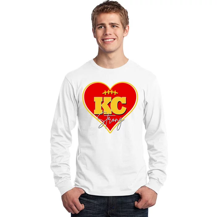 Kansas City Strong Football Heart Awareness Tall Long Sleeve T-Shirt