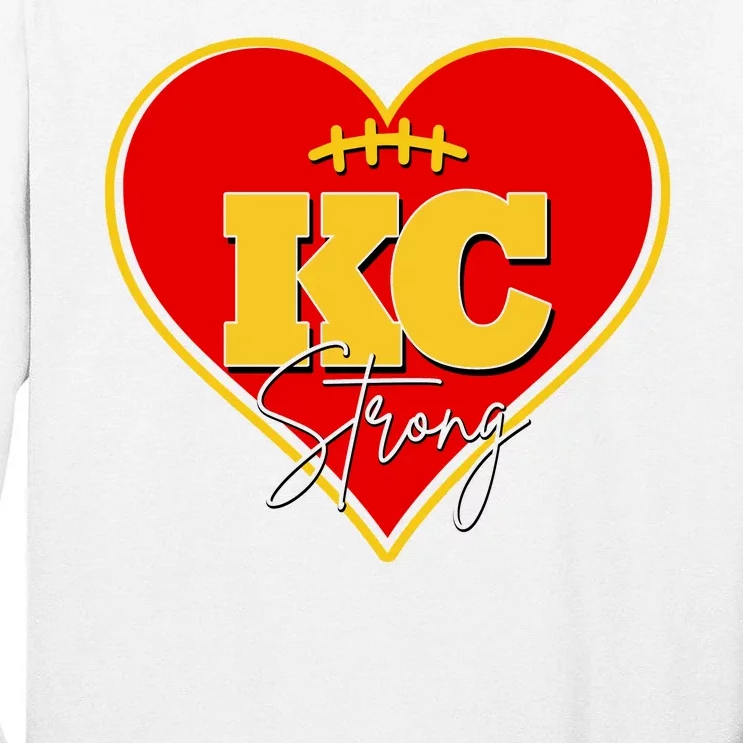 Kansas City Strong Football Heart Awareness Tall Long Sleeve T-Shirt