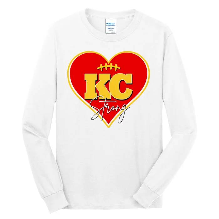 Kansas City Strong Football Heart Awareness Tall Long Sleeve T-Shirt