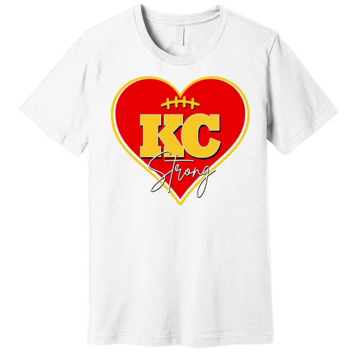 Kansas City Strong Football Heart Awareness Premium T-Shirt