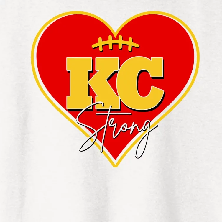 Kansas City Strong Football Heart Awareness Women's Crop Top Tee