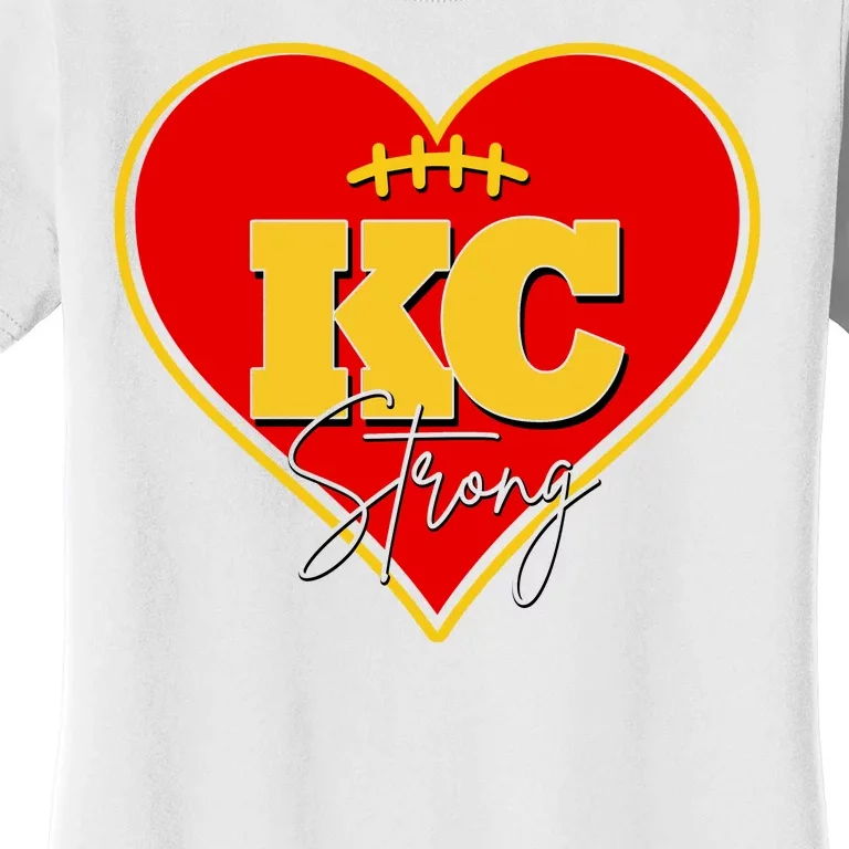 Kansas City Strong Football Heart Awareness Women's T-Shirt