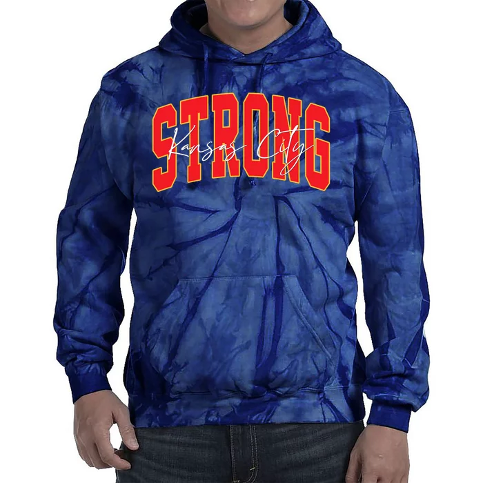 Kansas City Strong Football Awareness Tie Dye Hoodie