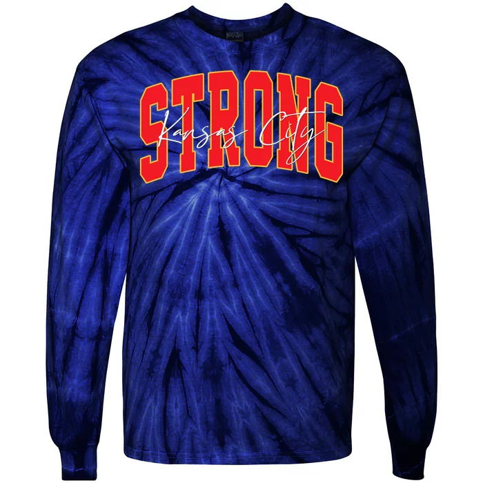 Kansas City Strong Football Awareness Tie-Dye Long Sleeve Shirt