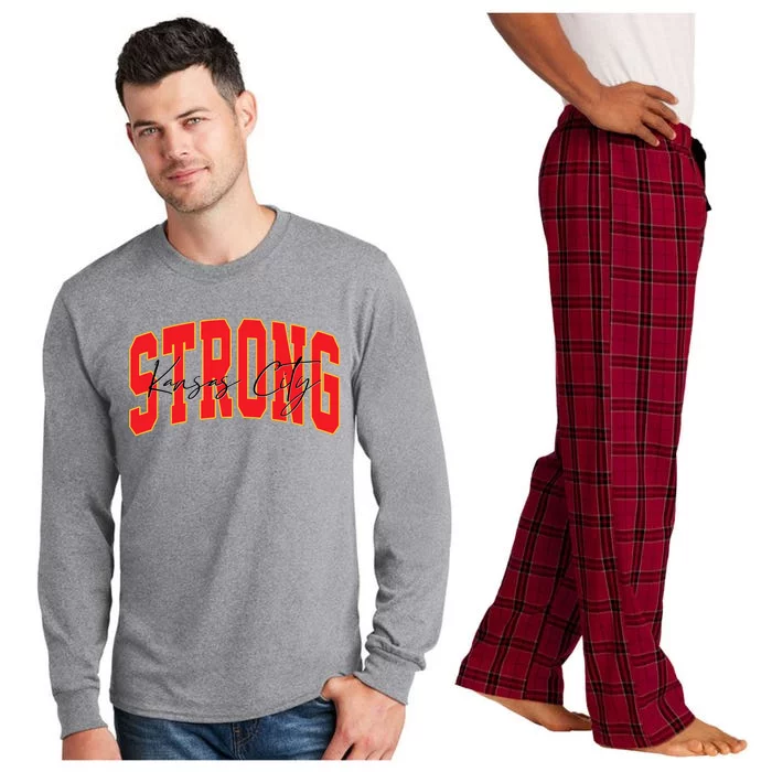 Kansas City Strong Football Awareness Long Sleeve Pajama Set