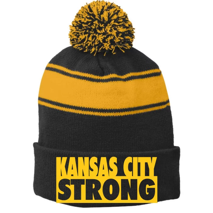 Kansas City Strong Stripe Pom Pom Beanie