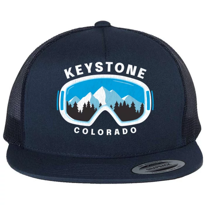 Keystone Colorado Ski Snowboard Goggles Snow Mountain Funny Gift Flat Bill Trucker Hat