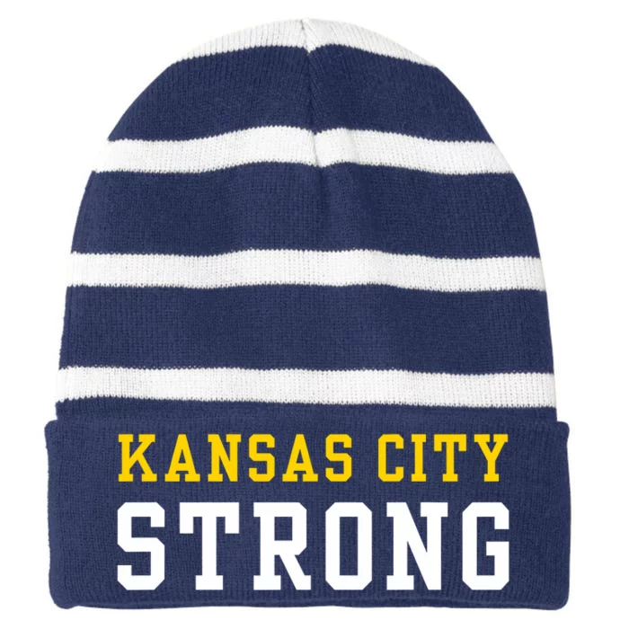 Kansas City Strong Striped Beanie with Solid Band