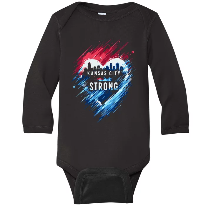 Kansas City Strong Kc Strong Baby Long Sleeve Bodysuit