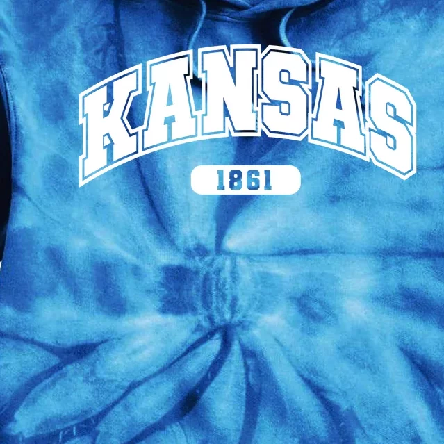 Kansas Collegiate Style 1861 Tie Dye Hoodie