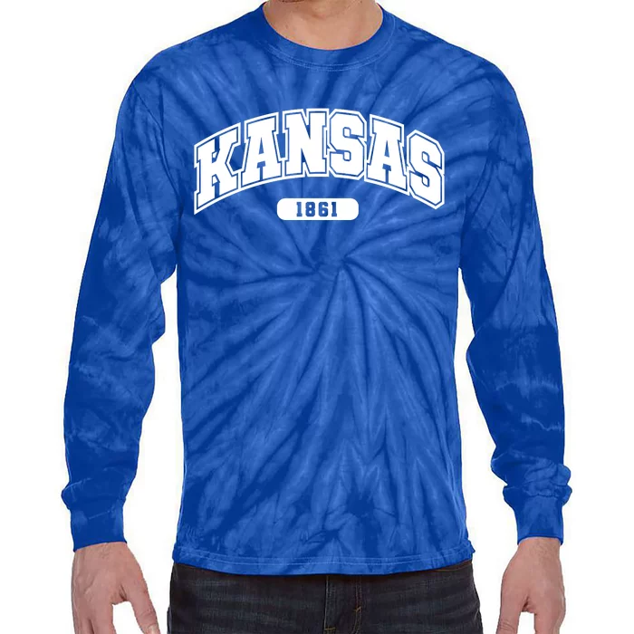 Kansas Collegiate Style 1861 Tie-Dye Long Sleeve Shirt