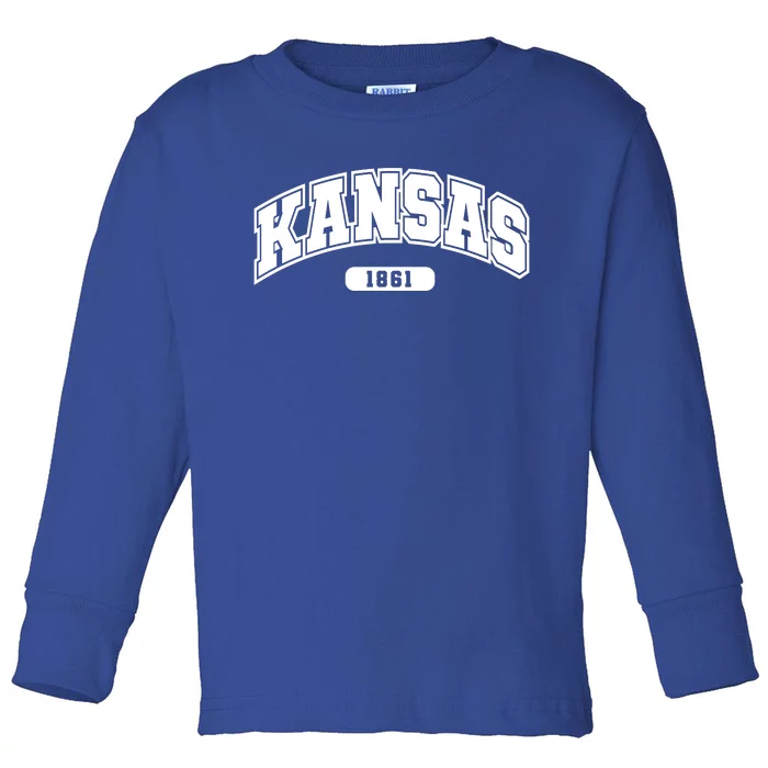 Kansas Collegiate Style 1861 Toddler Long Sleeve Shirt