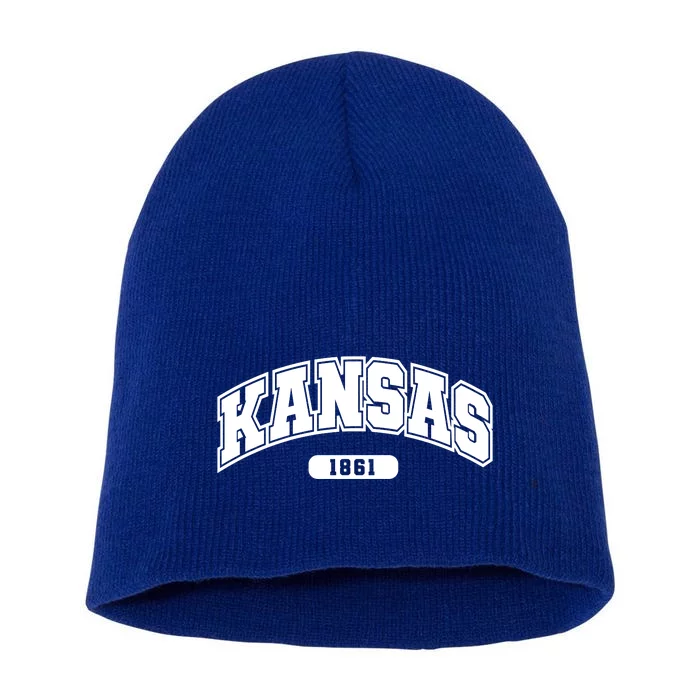 Kansas Collegiate Style 1861 Short Acrylic Beanie