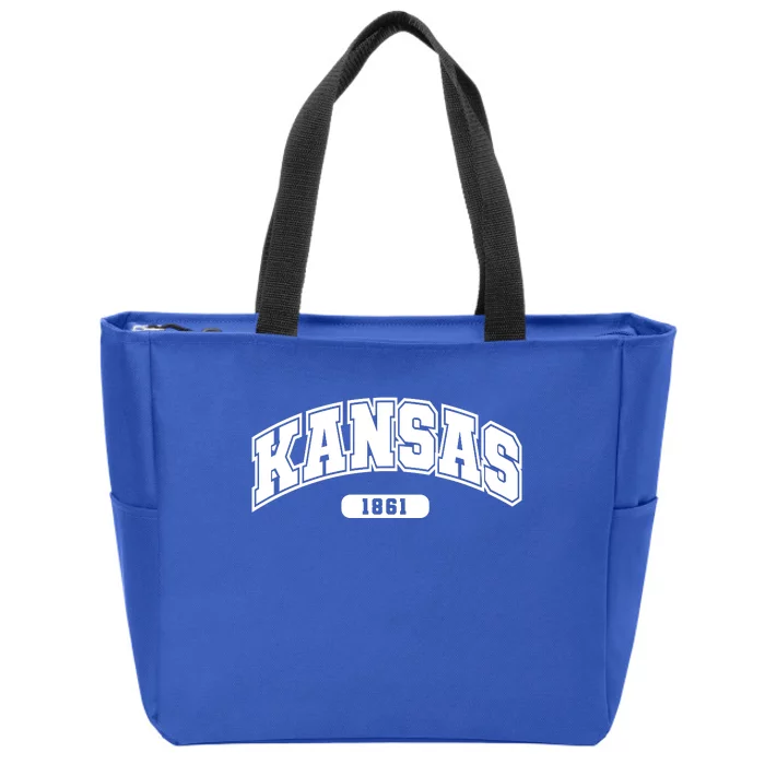 Kansas Collegiate Style 1861 Zip Tote Bag