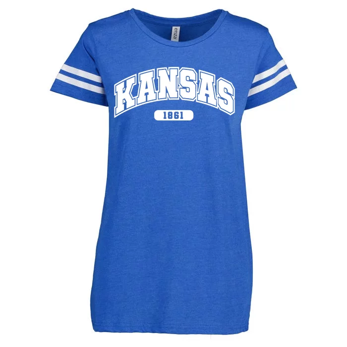 Kansas Collegiate Style 1861 Enza Ladies Jersey Football T-Shirt