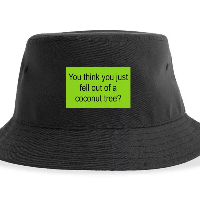 Kamala Coconut Tree Brat Green Meme Trend Gen Z Sustainable Bucket Hat