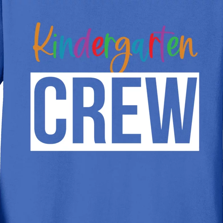 Kindergarten Crew Teacher Design Gift Kids Long Sleeve Shirt