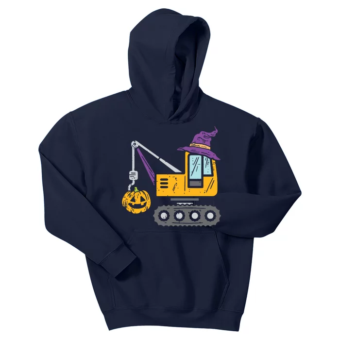 Kids Crane Truck Pumpkin Baby Boy Halloween Kids Kids Hoodie