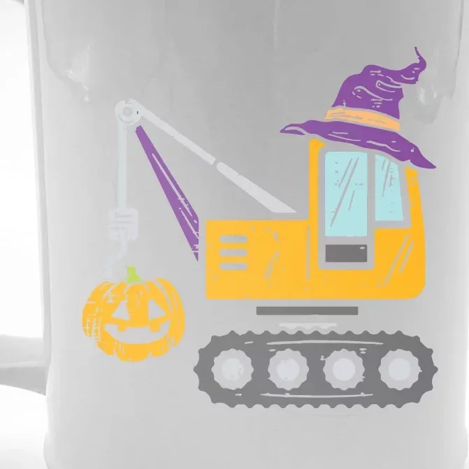 Kids Crane Truck Pumpkin Baby Boy Halloween Kids Front & Back Beer Stein