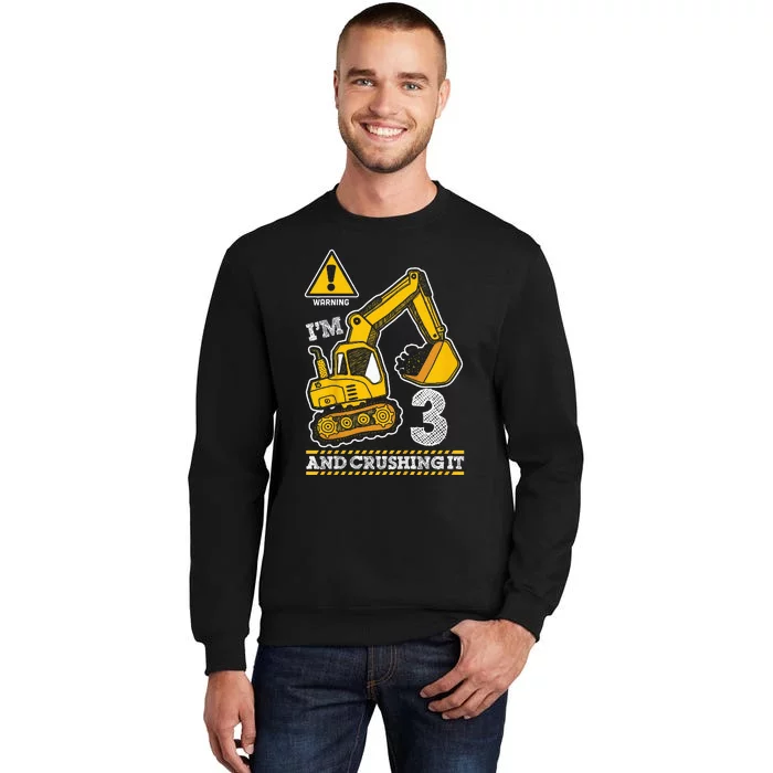 Kids Construction Truck 3rd Birthday 3 Years Old Digger Builder Sweatshirt