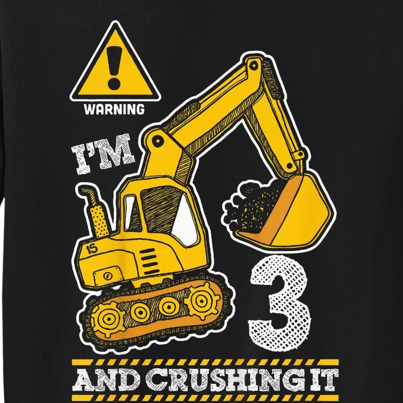 Kids Construction Truck 3rd Birthday 3 Years Old Digger Builder Sweatshirt