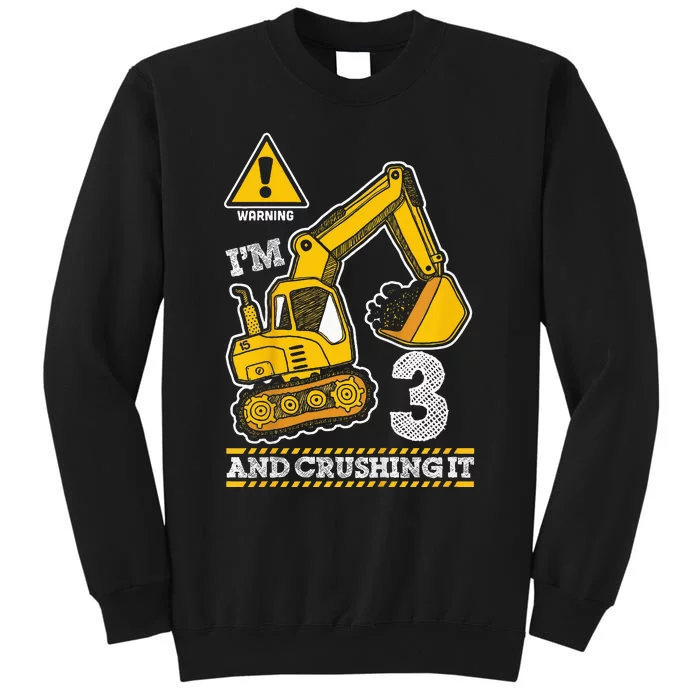 Kids Construction Truck 3rd Birthday 3 Years Old Digger Builder Sweatshirt