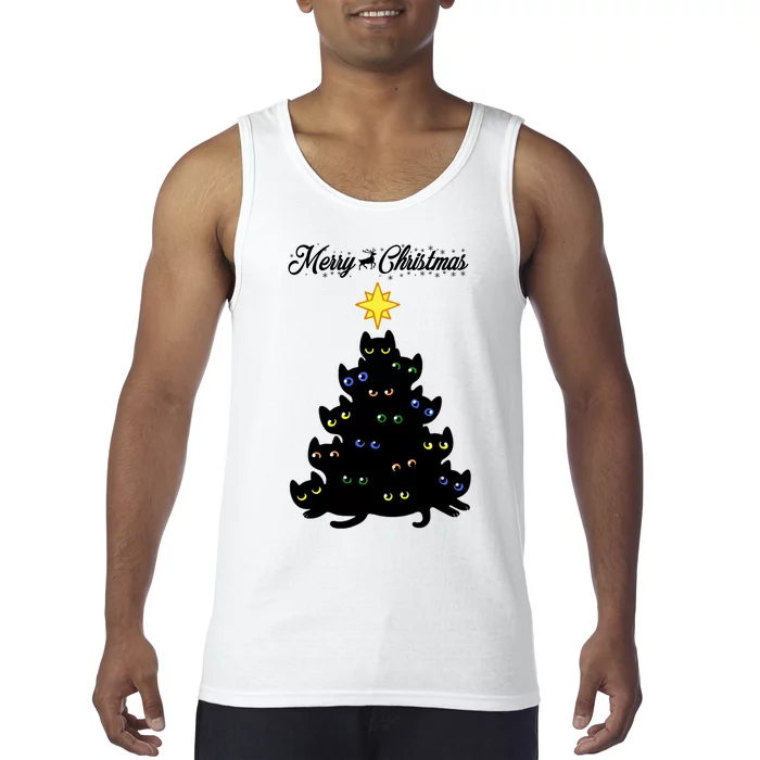 Kitten Christmas Tree Tank Top